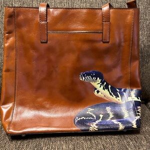 Patricia Nash limited edition leather satchel, made for Knoxville Zoo ARC